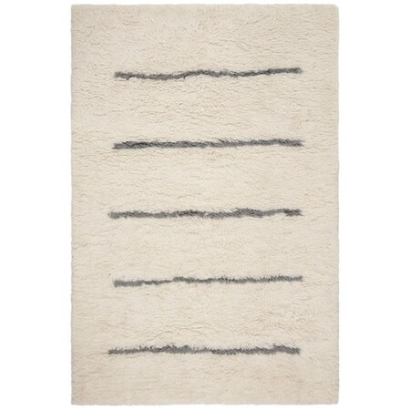 Safavieh 3 x 5 ft. Kenya Contemporary Rectangle Hand Knotted Rug Ivory & Grey KNY750F-3